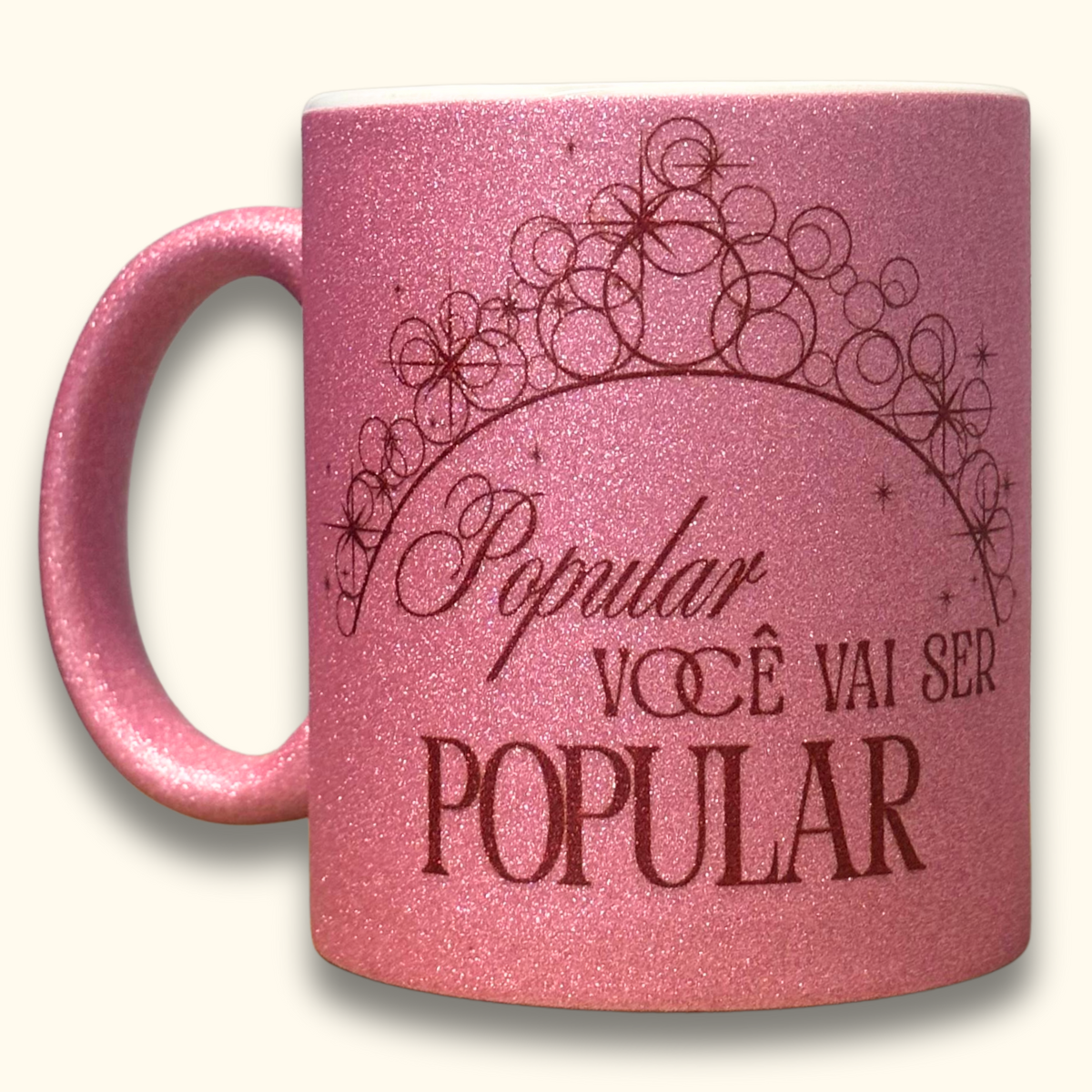 Caneca Glitter Rosa Wicked Glinda