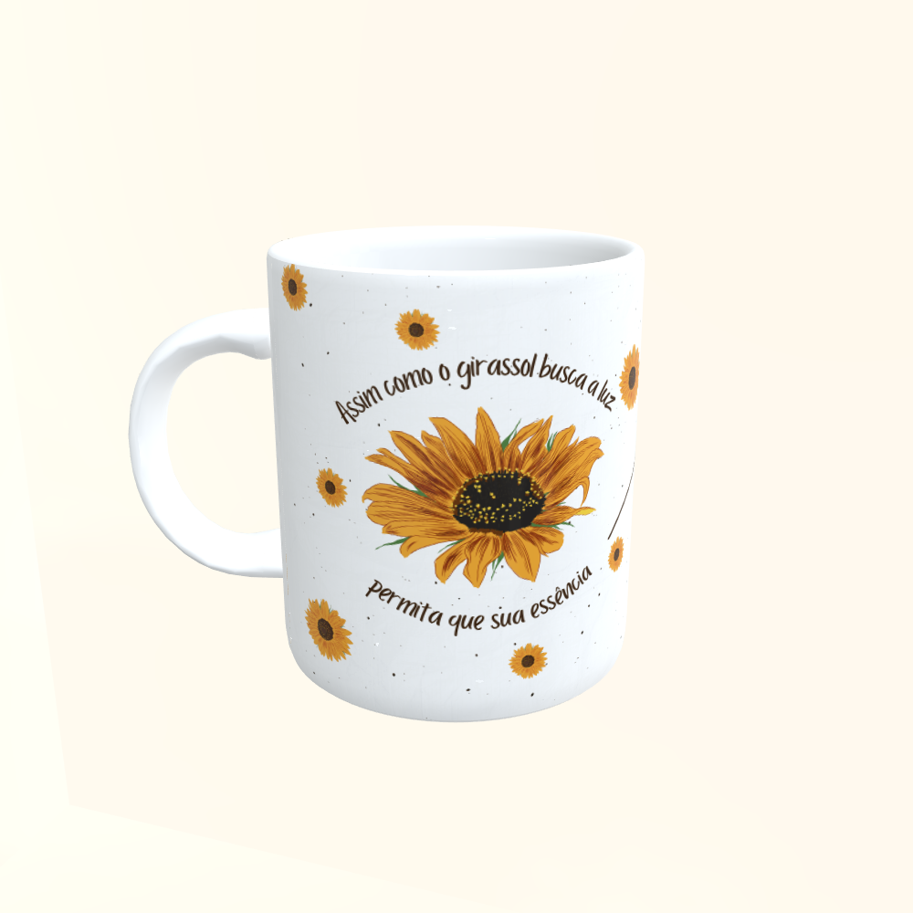 Caneca de Cerâmica Girassol - Floresça