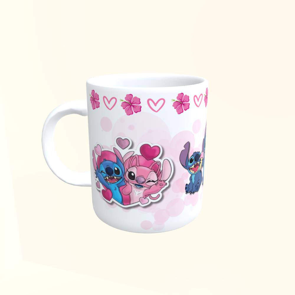 Caneca de Cerâmica Filmes - Stitch & Angel