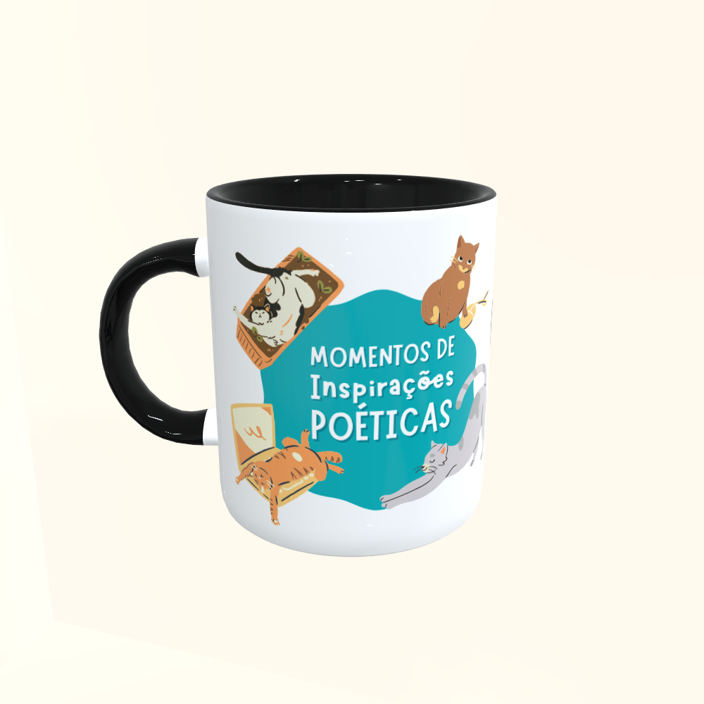 Caneca de Cerâmica Gatinhos - Inspirações Poéticas