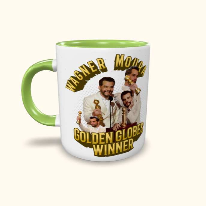 Caneca de Cerâmica Wagner Moura - Golden Globes Winner