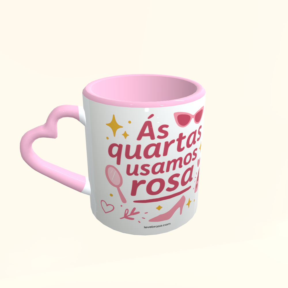 Caneca de Cerâmica Meninas Malvadas - Ás quartas usamos rosa