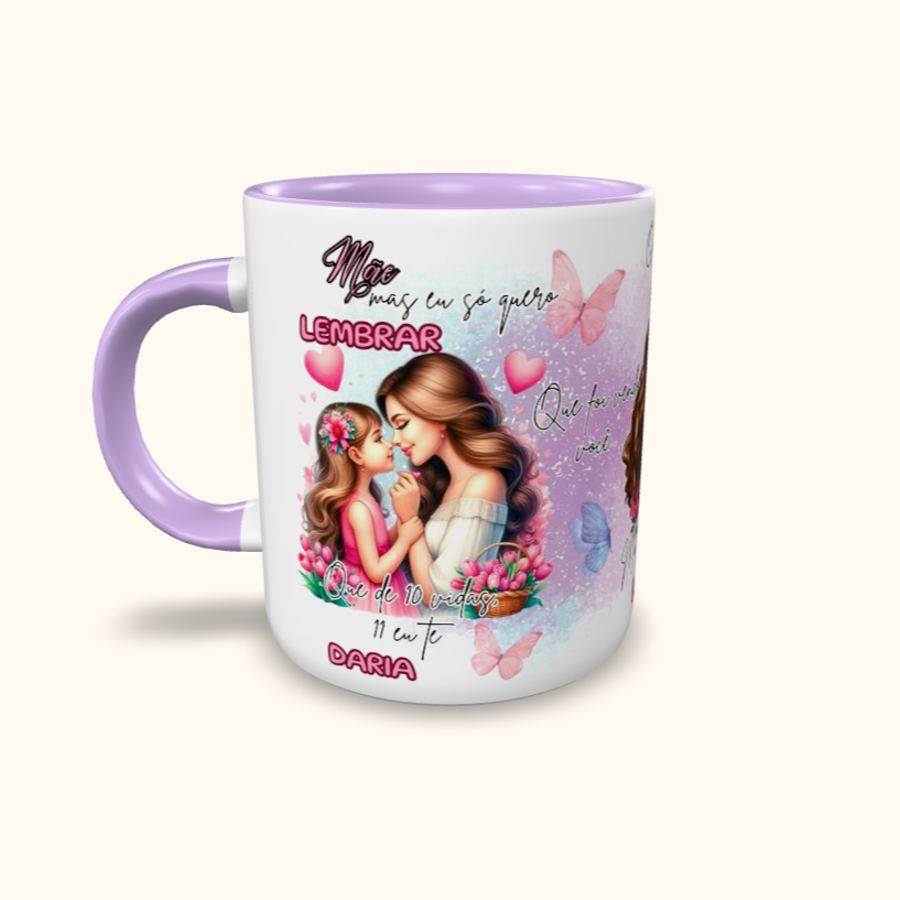 Caneca de Cerâmica Dia das Mães - Amor de mãe