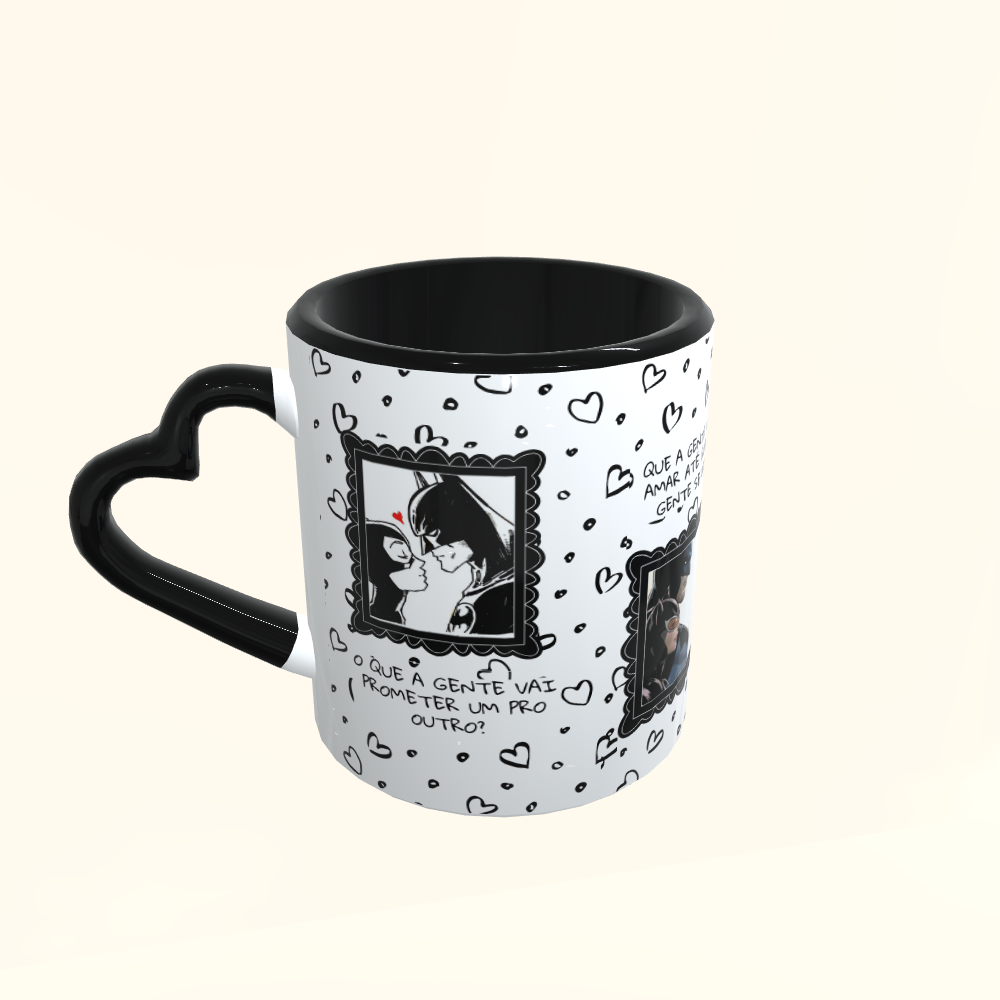 Caneca de Cerâmica Dia dos Namorados - Batman & Mulher Gato