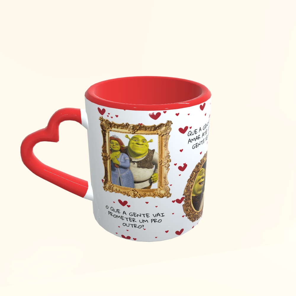 Caneca de Cerâmica Dia dos Namorados - Shrek & Fiona