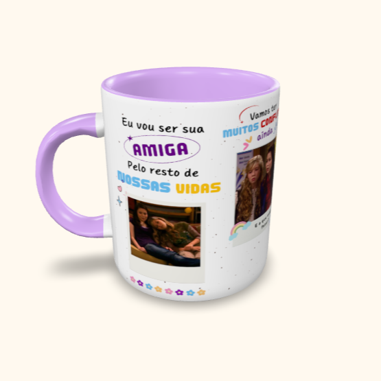 Caneca de Cerâmica Amiga pelo resto de nossas vidas - Carly e Sam (iCarly)