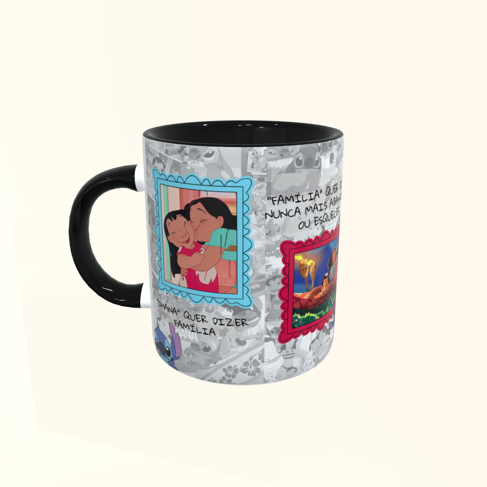 Caneca de Cerâmica Filmes - Lilo & Stitch - Ohana