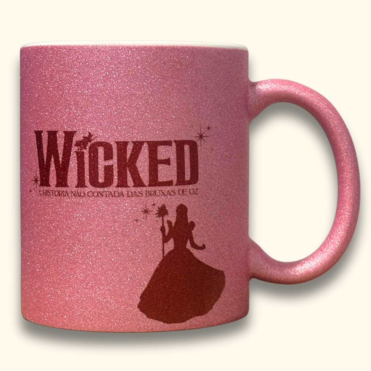 Caneca Glitter Rosa Wicked Glinda