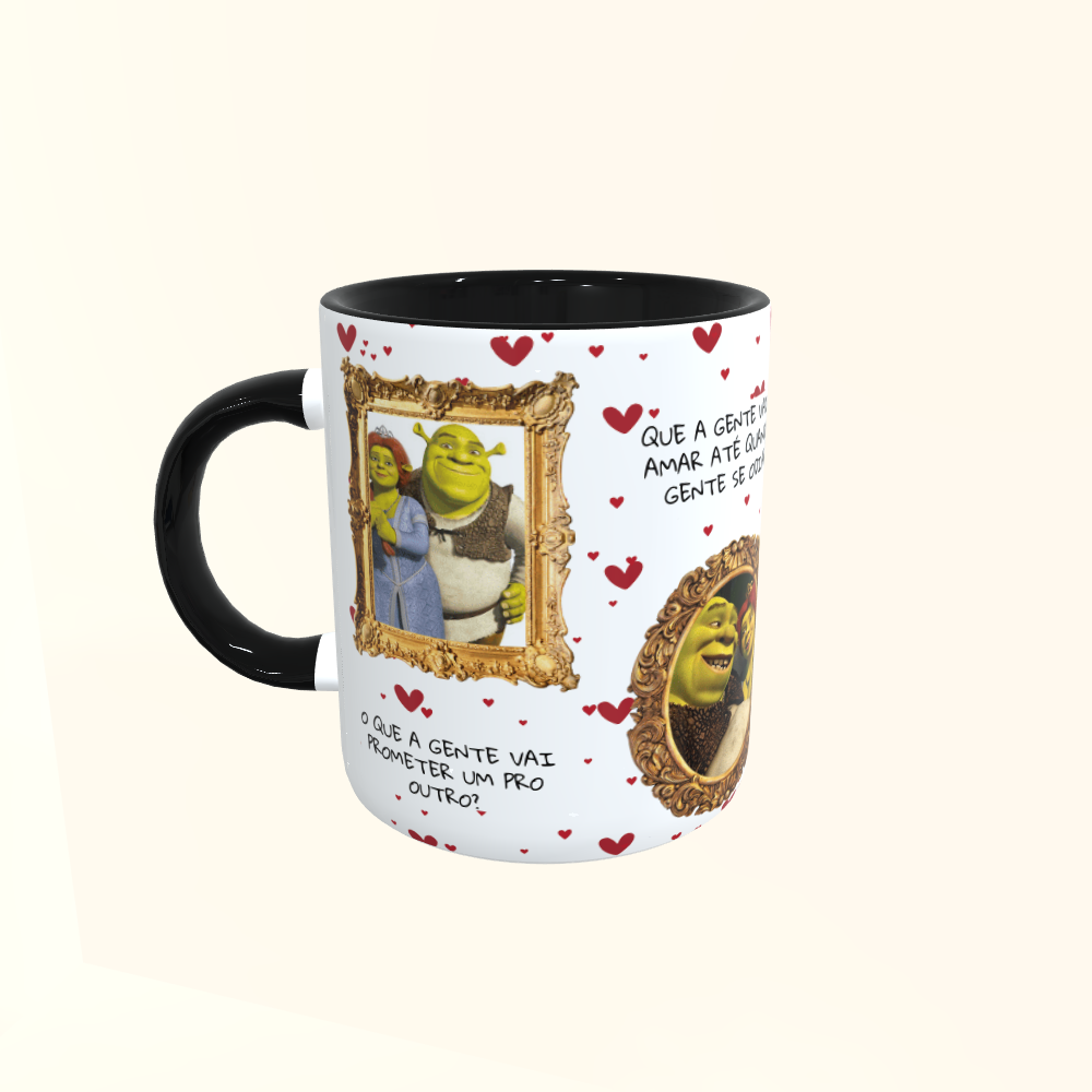 Caneca de Cerâmica Dia dos Namorados - Shrek & Fiona