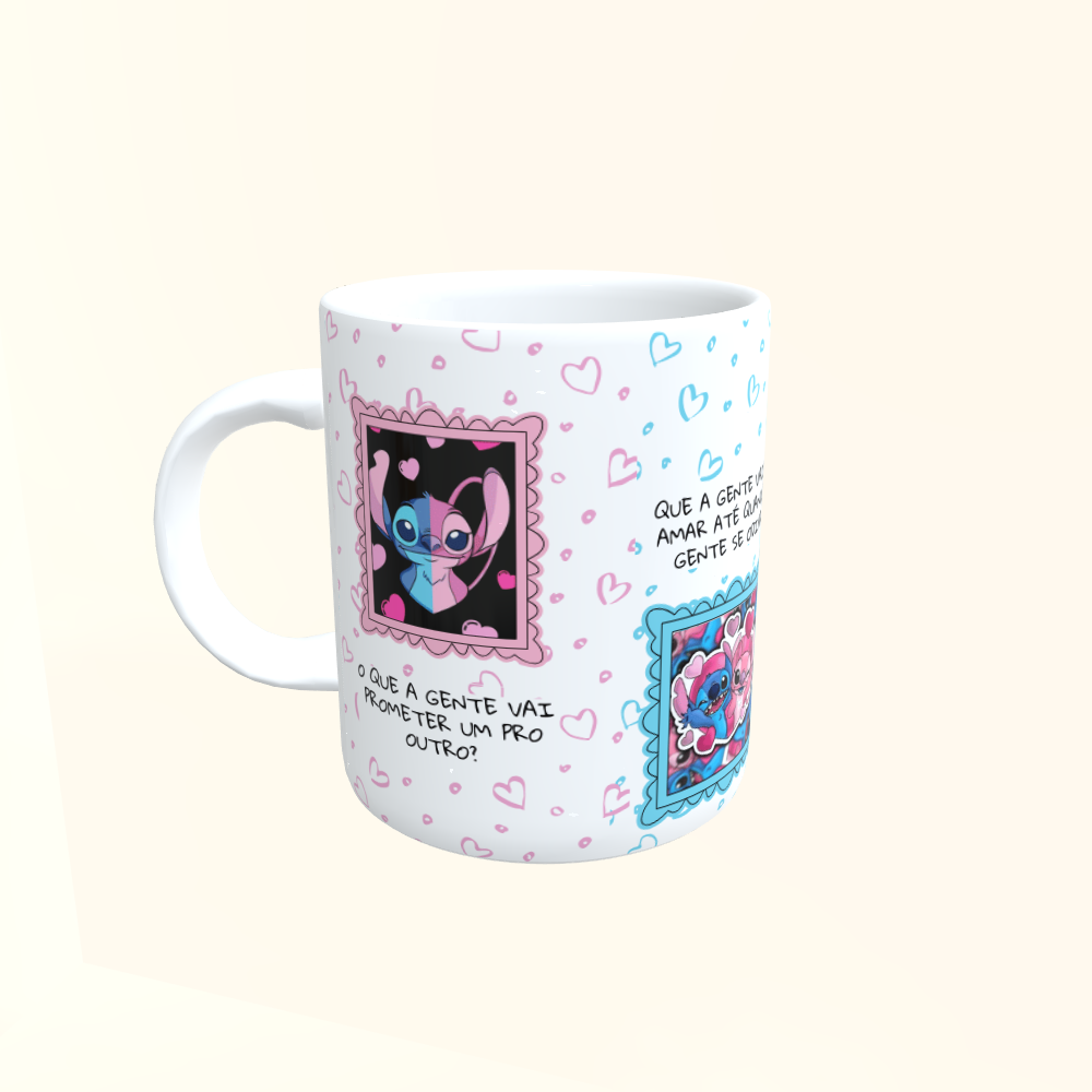 Caneca de Cerâmica Dia dos Namorados - Stitch