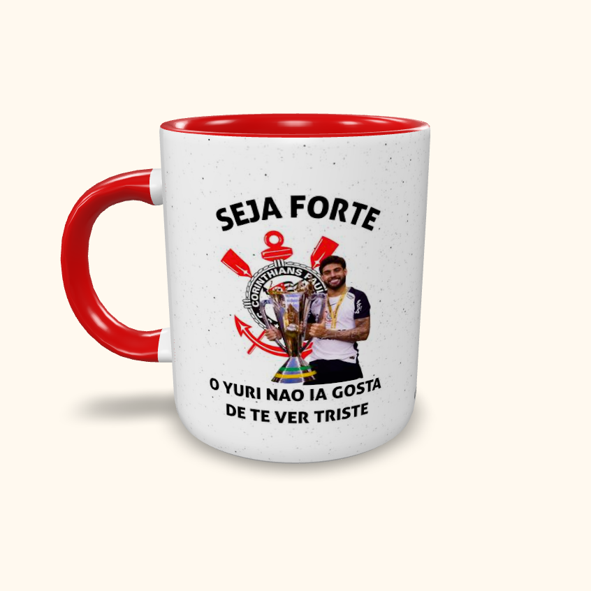 Caneca de Cerâmica Seja Forte Corinthians - Yuri Alberto
