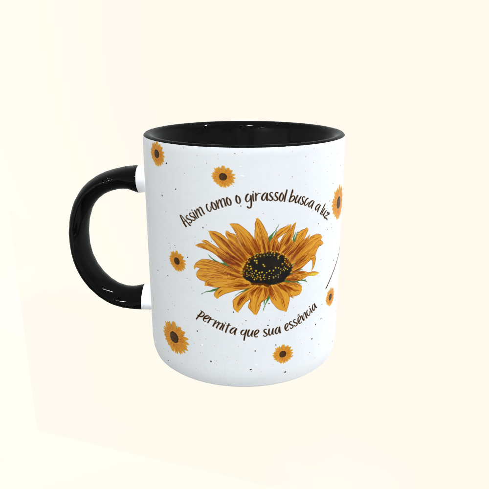 Caneca de Cerâmica Girassol - Floresça