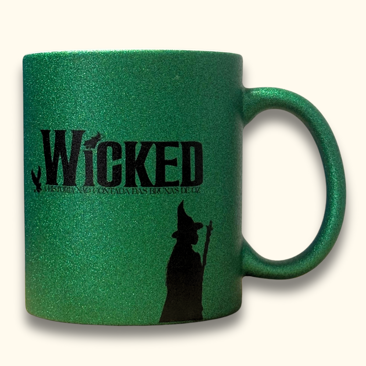 Caneca Glitter Verde Wicked Elphaba