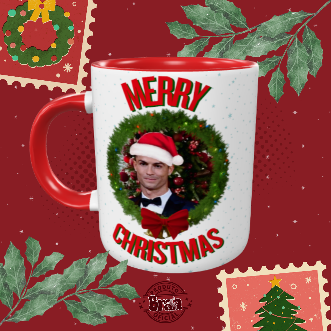 Caneca de Cerâmica Cr7 - Merry Christmas