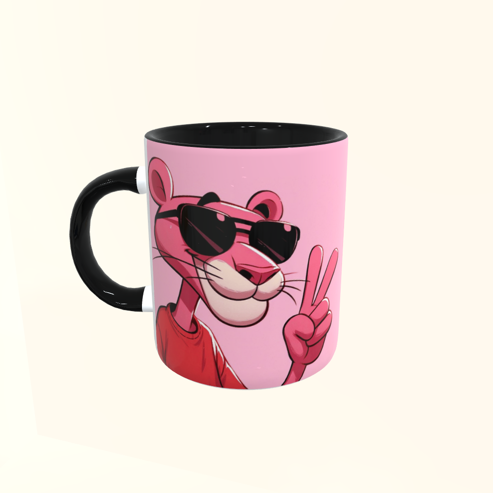 Caneca de Cerâmica Pantera Cor de Rosa - Foda-se