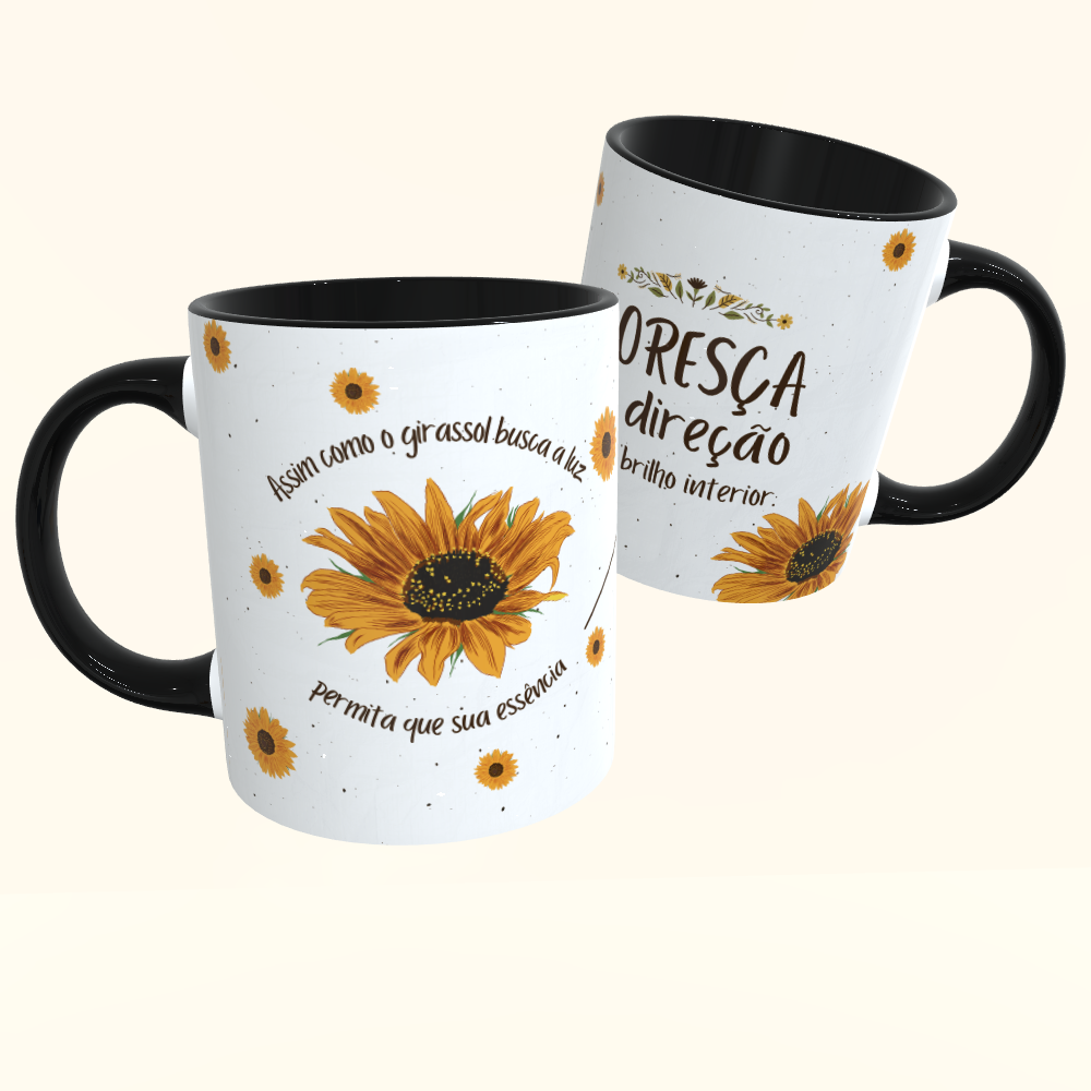 Caneca de Cerâmica Girassol - Floresça