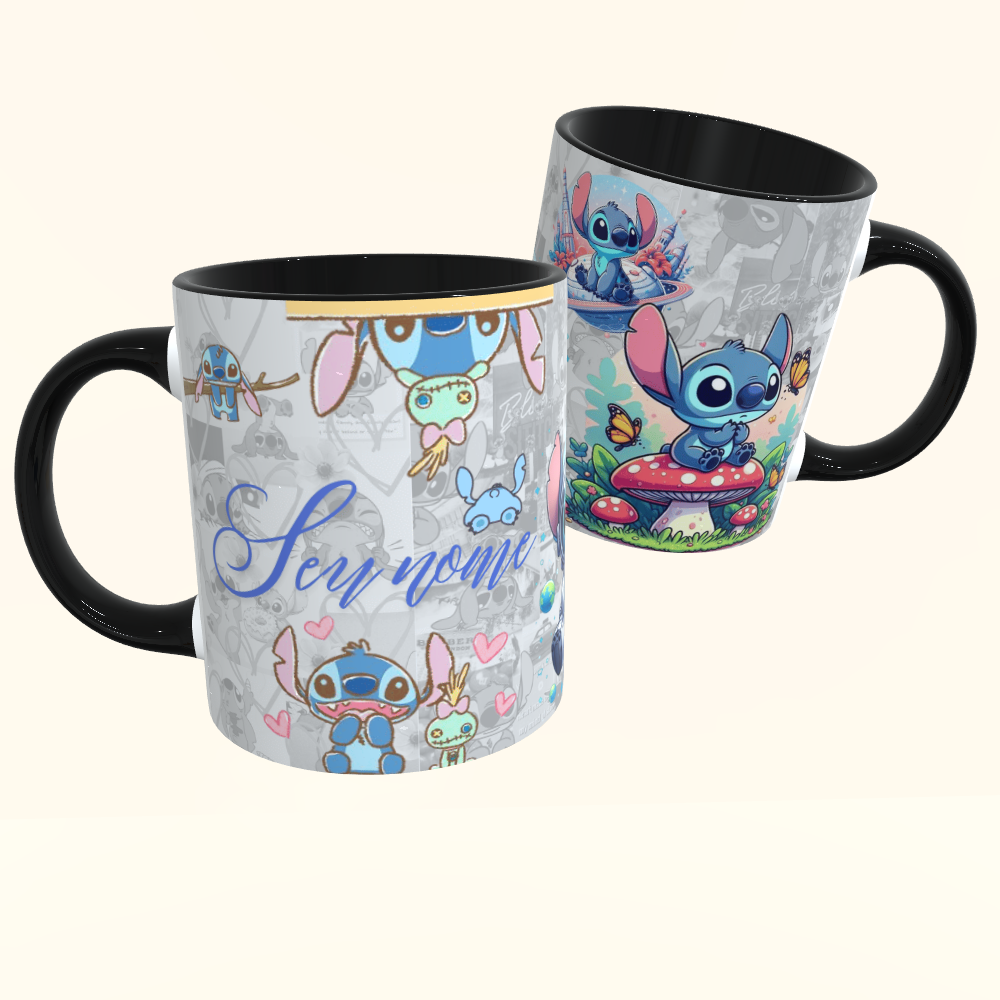 Caneca de Cerâmica Filmes - Stitch c/ Seu Nome