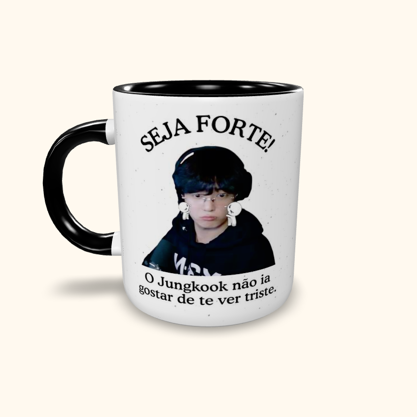 Caneca de Cerâmica Seja Forte Jungkook