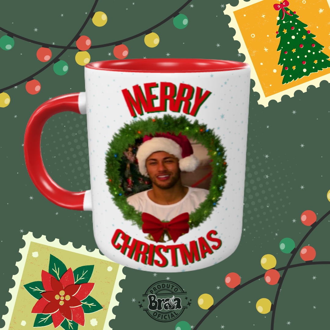 Caneca de Cerâmica Neymar - Merry Christmas