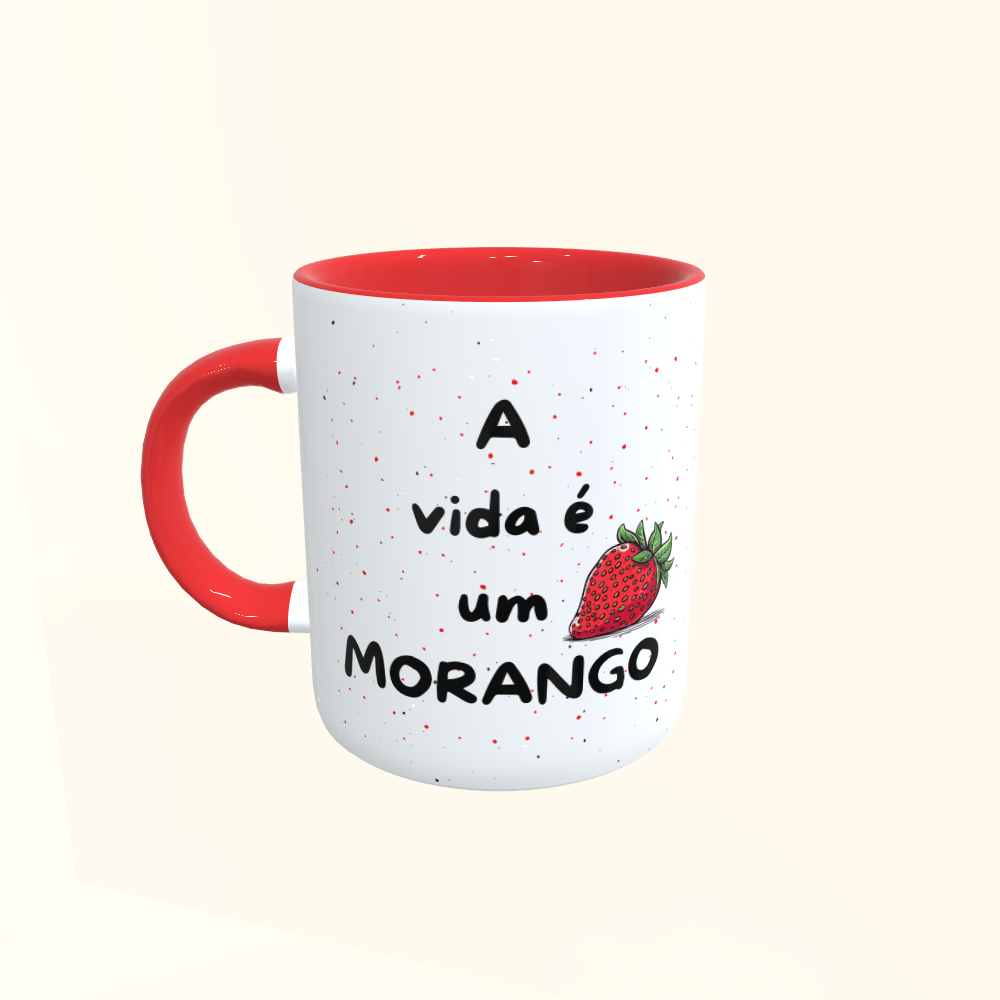 Caneca de Cerâmica A vida é um morango