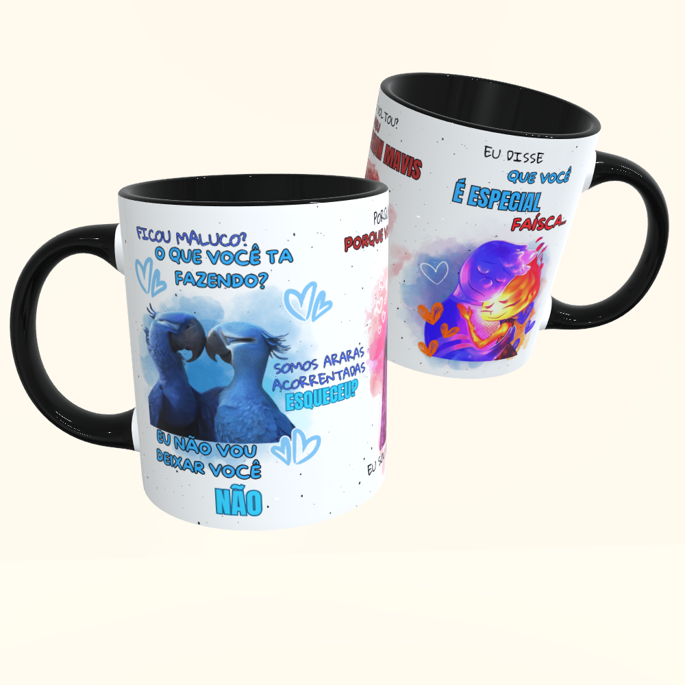 Caneca de Cerâmica Dia dos Namorados - Amor Animado