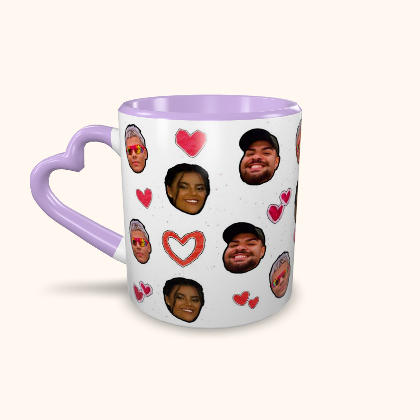 Caneca de Cerâmica Dia das Mães - Personalizada Rostos