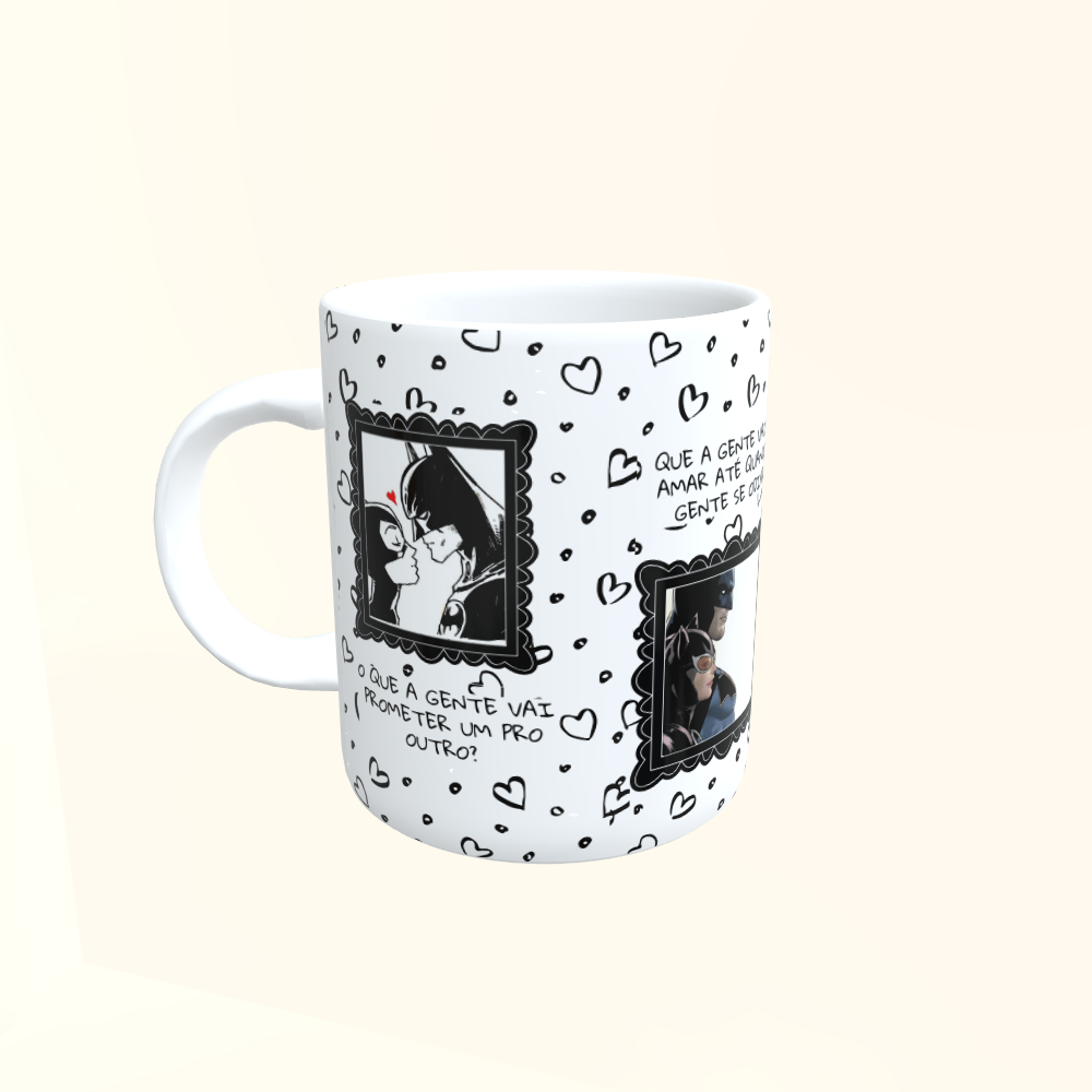 Caneca de Cerâmica Dia dos Namorados - Batman & Mulher Gato