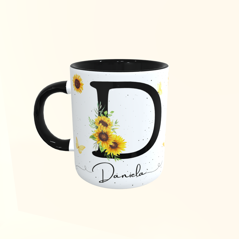 Caneca de Cerâmica Personalizada Girassol