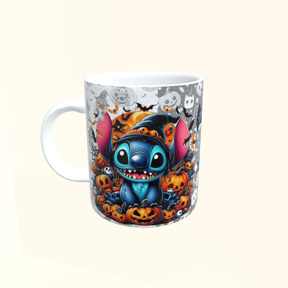 Caneca de Cerâmica Filmes - Stitch - Halloween