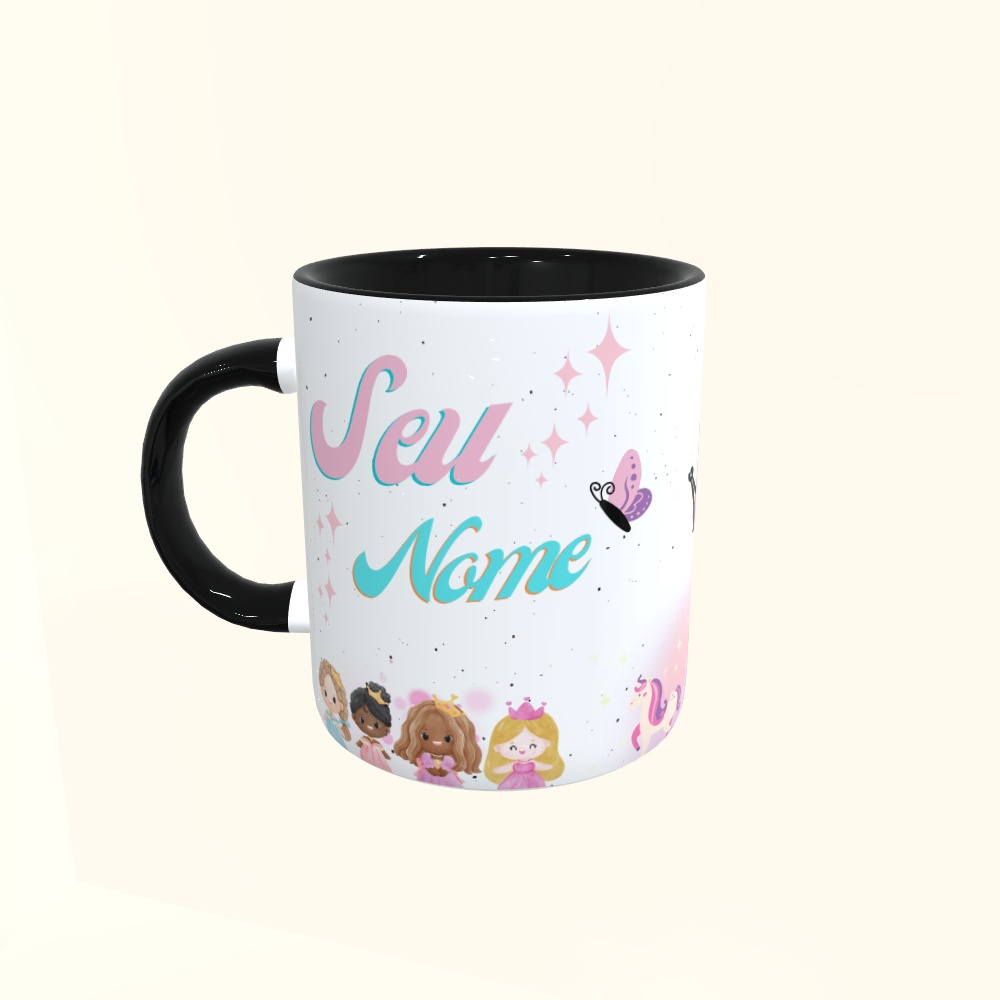 Caneca de Cerâmica Princesas