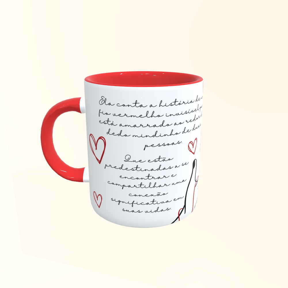 Caneca de Cerâmica Akai Ito - Fio Vermelho