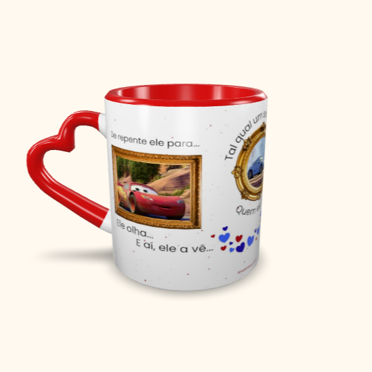 Caneca de Cerâmica Mcqueen e Sally - De Repente ele para...