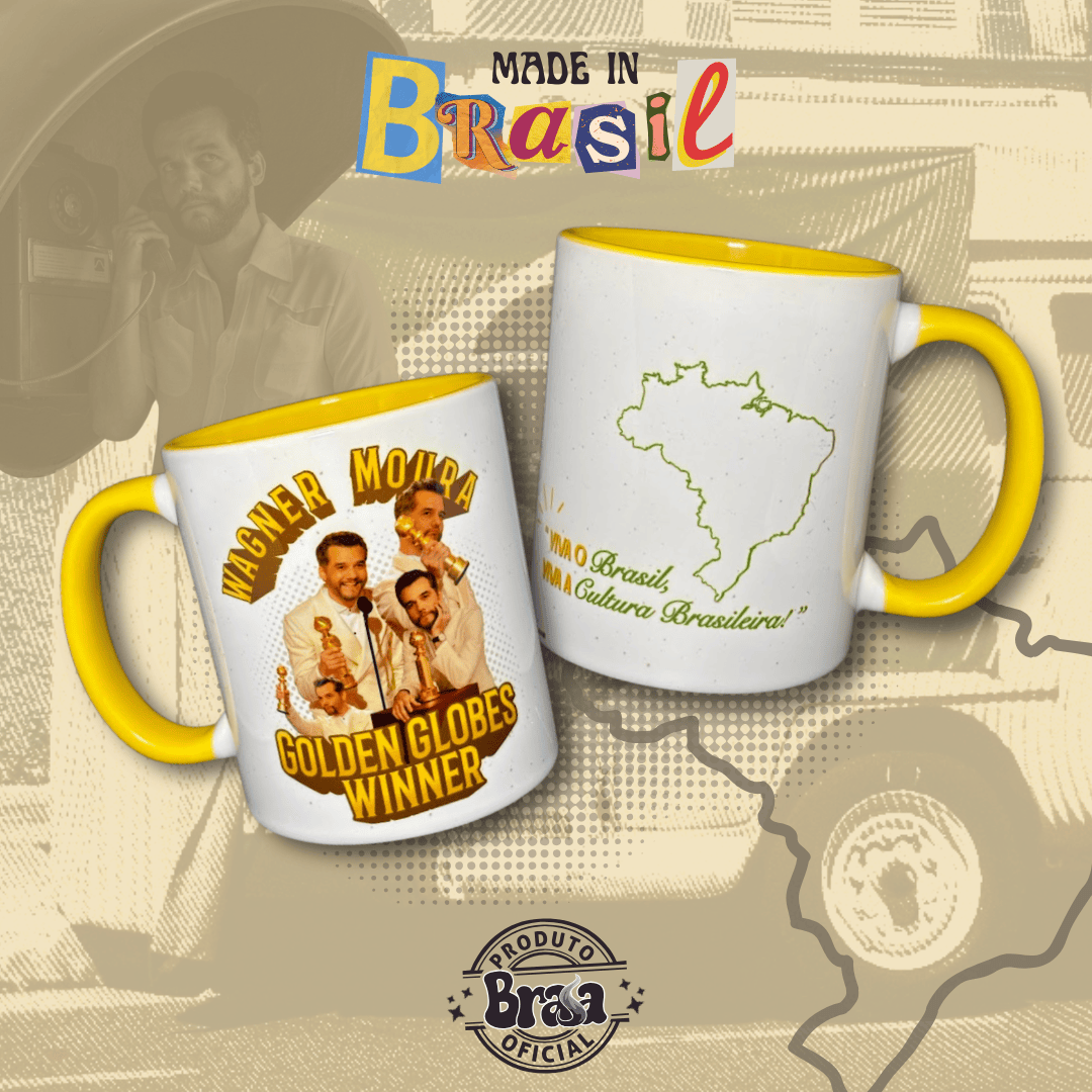 Caneca de Cerâmica Wagner Moura - Golden Globes Winner