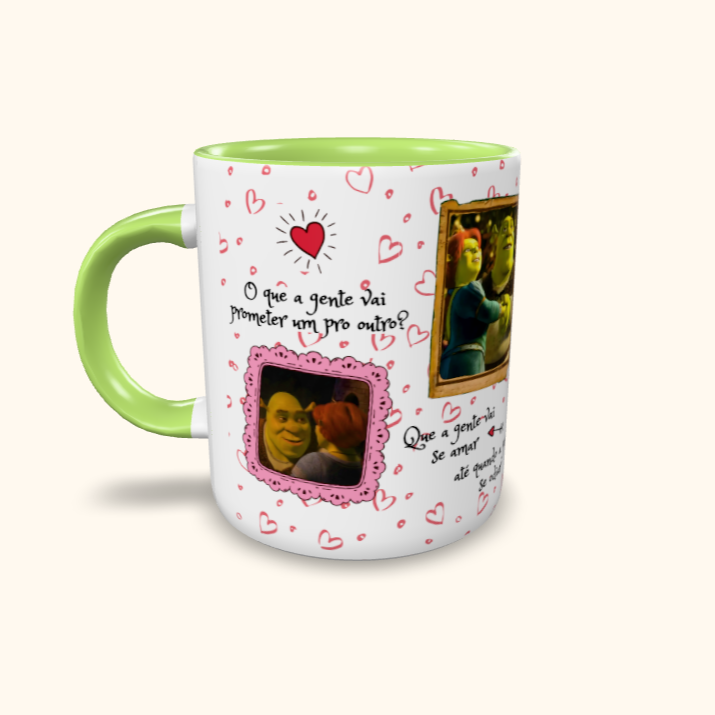 Caneca de Cerâmica Shrek & Fiona - O que a gente vai prometer