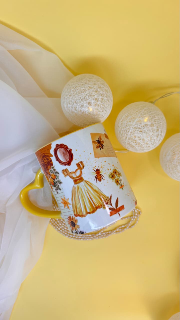 Caneca de Cerâmica Nicoleta - Abelhas amarelas