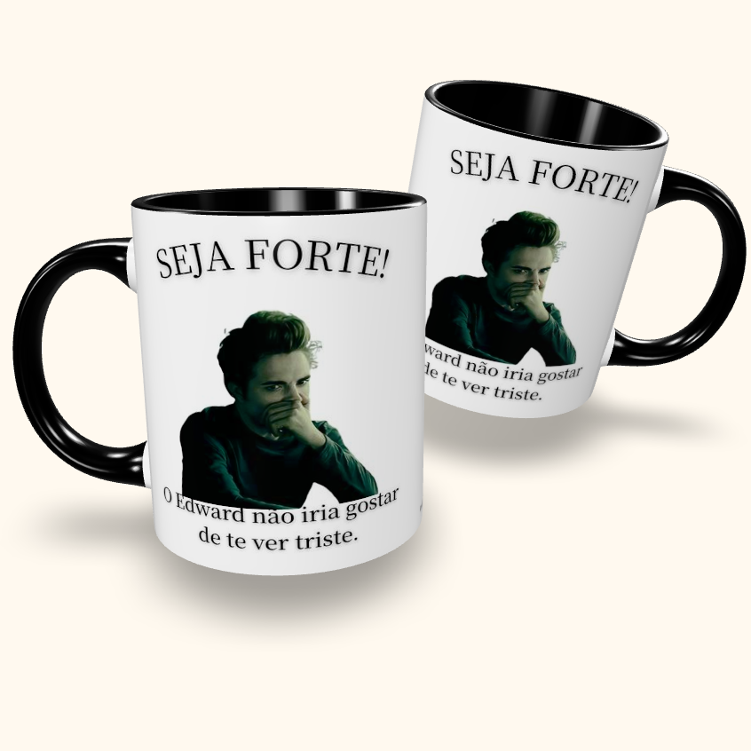 Caneca de Cerâmica Seja Forte Crepúsculo - Edward