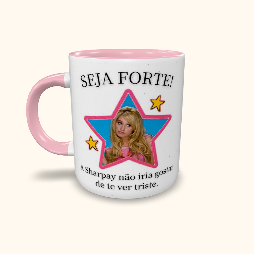 Caneca de Cerâmica Seja Forte High School Musical - Sharpay