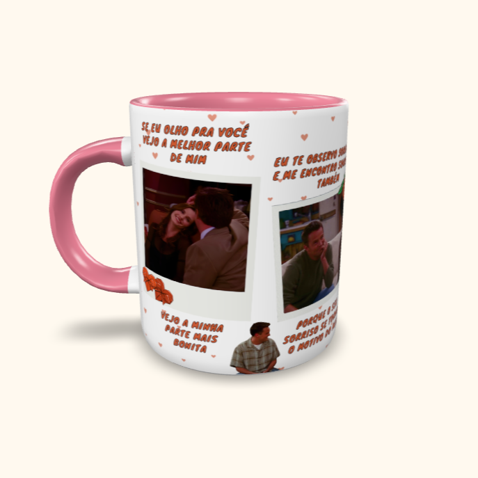Caneca de Cerâmica Dia dos Namorados - Melhor parte de mim (Chandler e Monica)