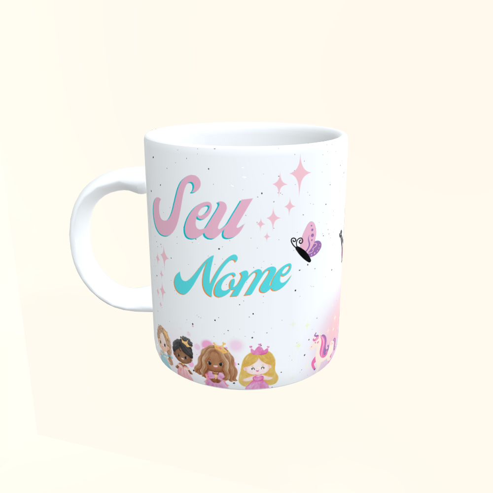 Caneca de Cerâmica Princesas