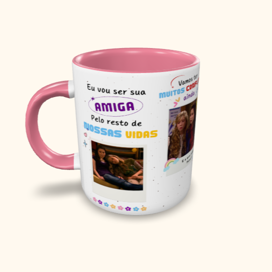 Caneca de Cerâmica Amiga pelo resto de nossas vidas - Carly e Sam (iCarly)