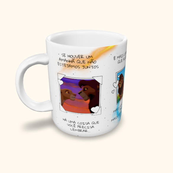 Caneca de Cerâmica Dia dos Namorados - Kiara e Kovu