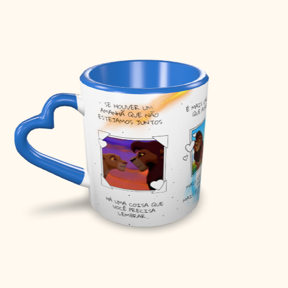Caneca de Cerâmica Dia dos Namorados - Kiara e Kovu