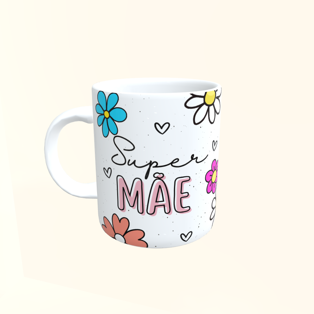Caneca de Cerâmica Dia das Mães - Super Mãe