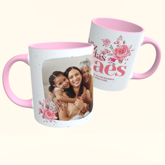Caneca de Cerâmica Dia das Mães - Feliz dia das Mães c Foto