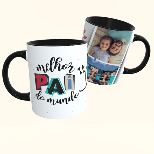 Caneca de Cerâmica Dia dos Pais - Melhor Pai do Mundo c/ Foto
