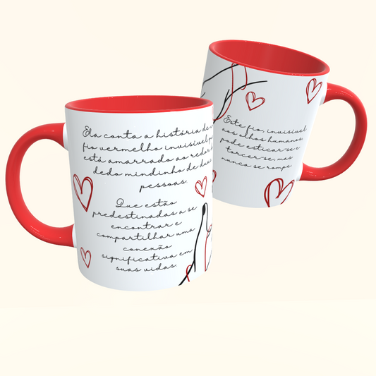 Caneca de Cerâmica Akai Ito - Fio Vermelho