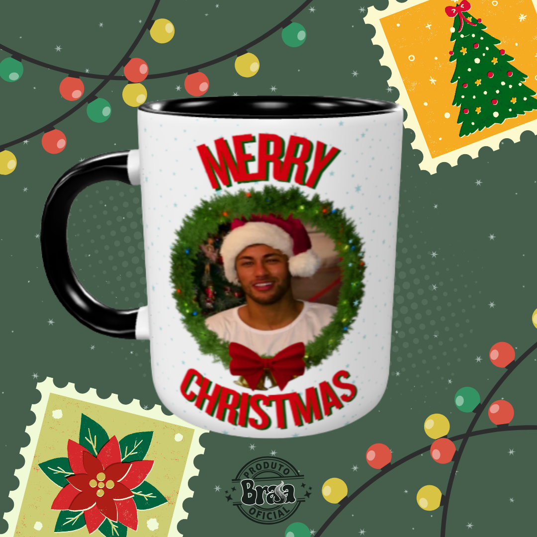 Caneca de Cerâmica Neymar - Merry Christmas