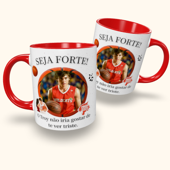Caneca de Cerâmica Seja Forte High School Musical - Troy Bolton