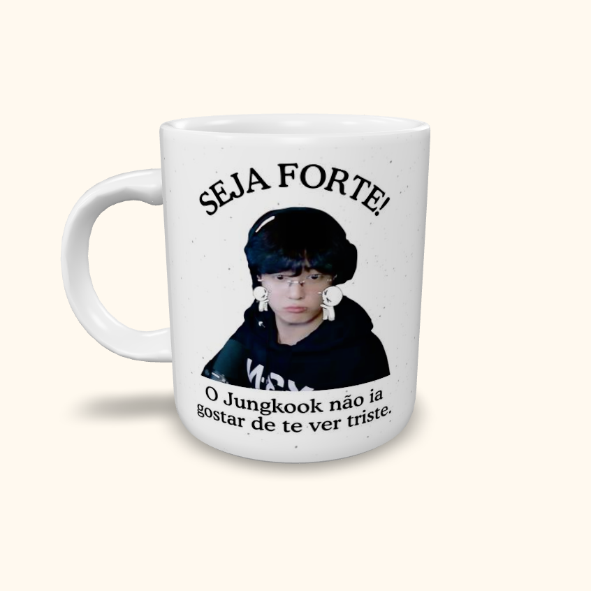 Caneca de Cerâmica Seja Forte Jungkook