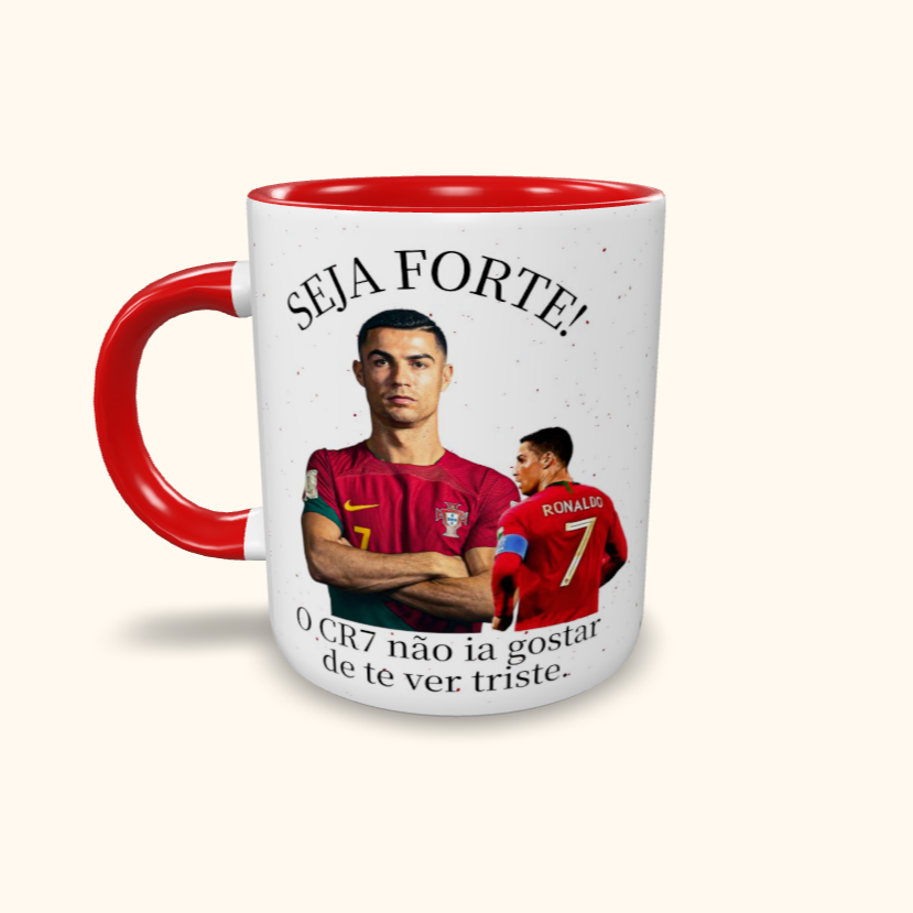 Caneca de Cerâmica Seja Forte CR7
